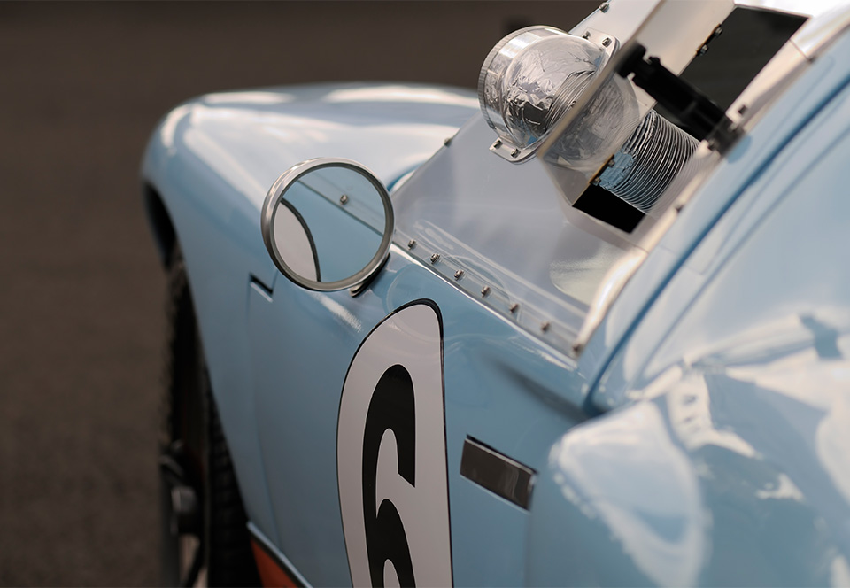 Detail of a vintage racing car