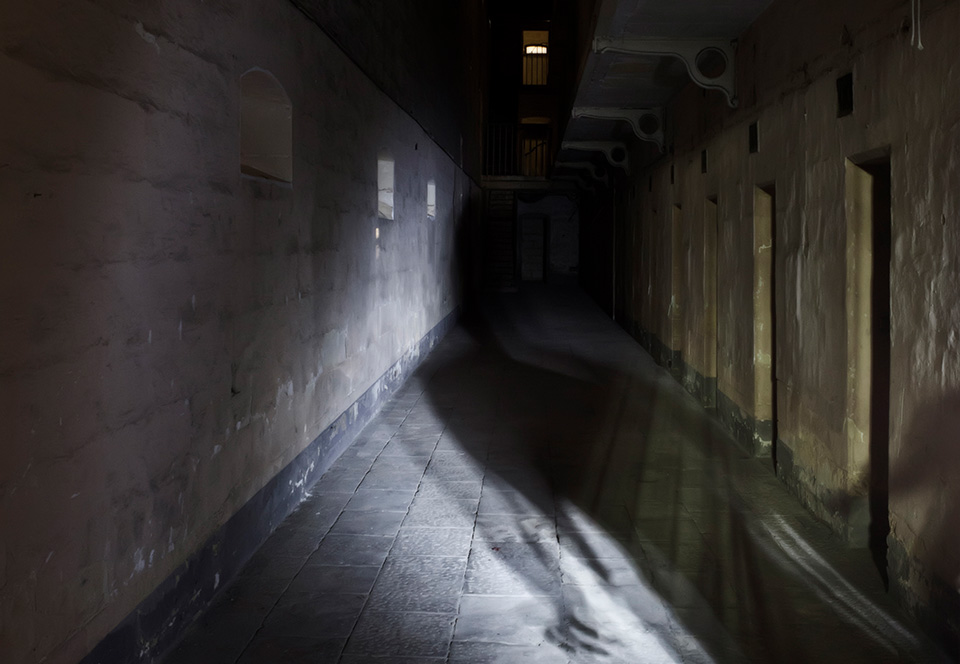 Dark obscure and creepy corridor in the old British prisons