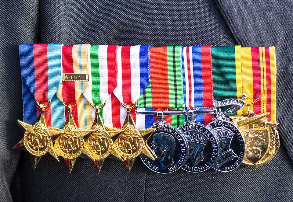 A-fantastic-row-of-medals-on-show-for-the-Armistice-Parade