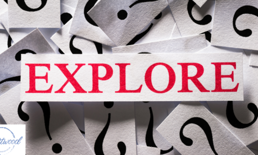 Explore written over a pile of question marks