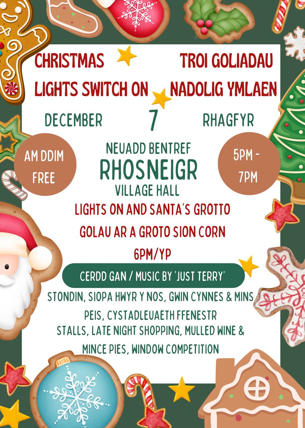 Christmas light turn on Rhosneigr